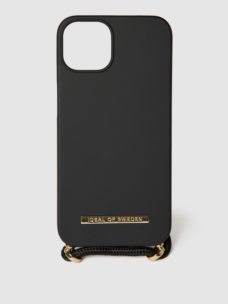 Smartphone-Hülle mit Label-Detail in schwarz