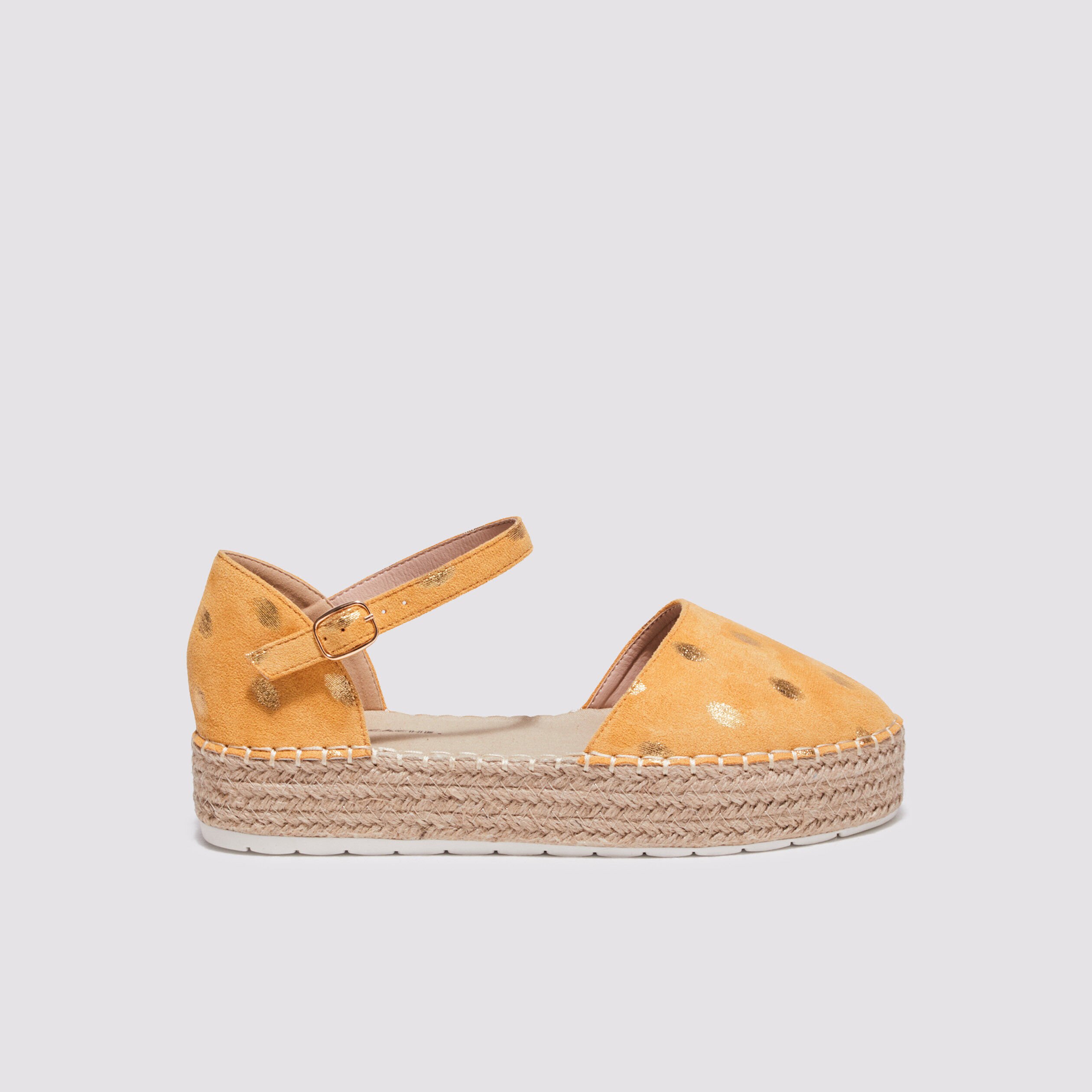 Espadrilles plates compensées jaune clair femme | Cache Cache