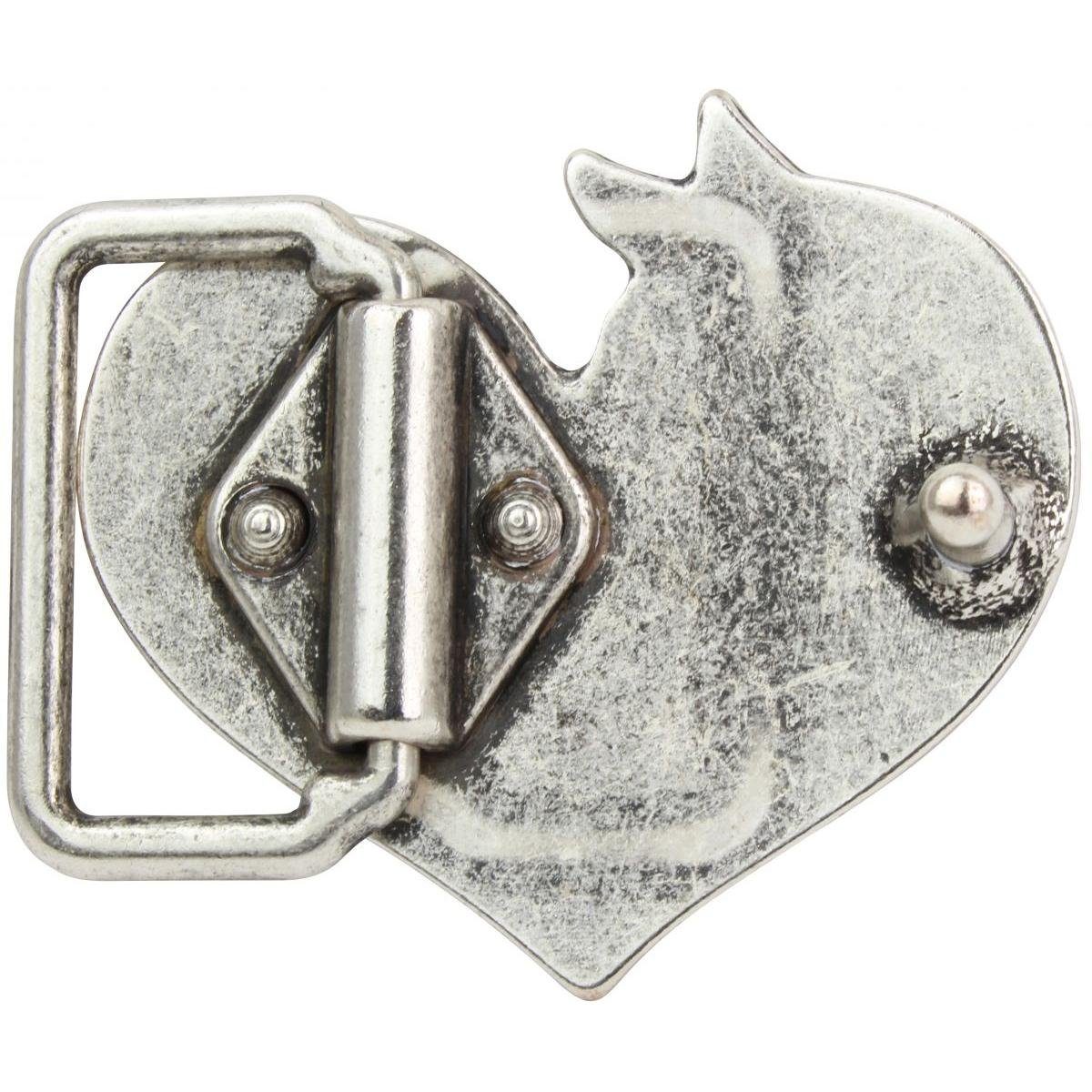 BELTINGER Gürtelschnalle Pferdekopf mit Herz 3,0 cm - Gürtelschließe 30mm - Gürtel bis zu 3cm