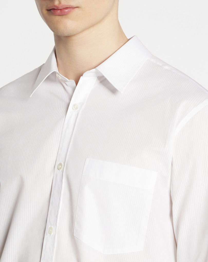 CHEMISE ASYMÉTRIQUE A BANDES TON SUR TON