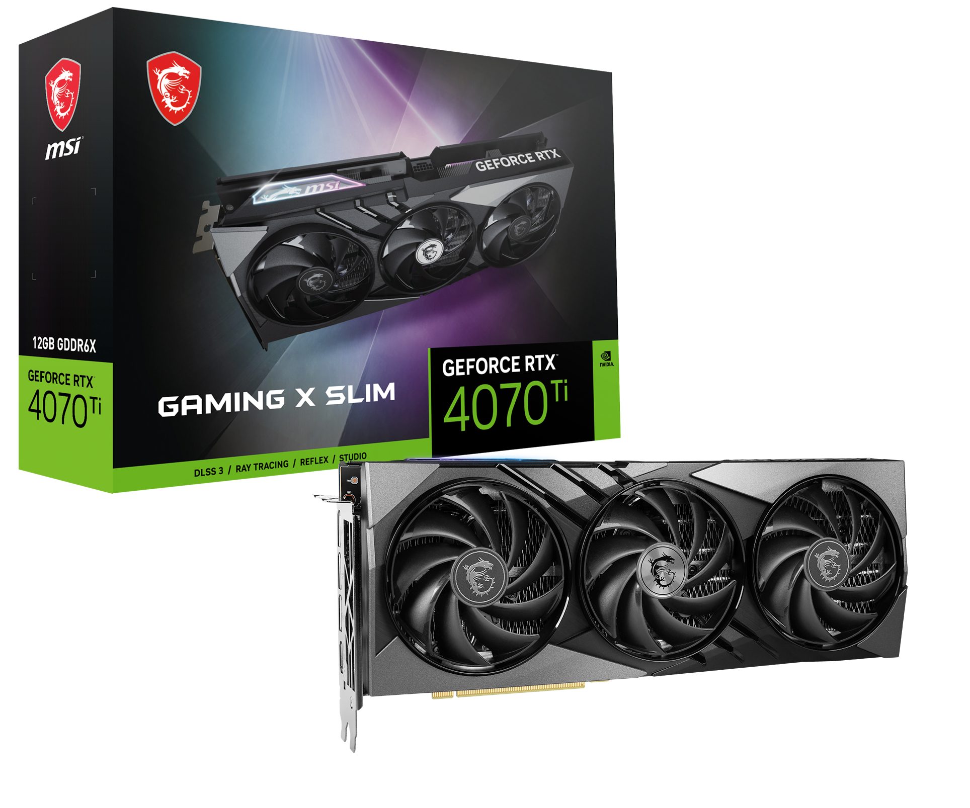 MSI GeForce RTX 4070 Ti GAMING X SLIM 12G Grafikkarte (12 GB, GDDR6X)