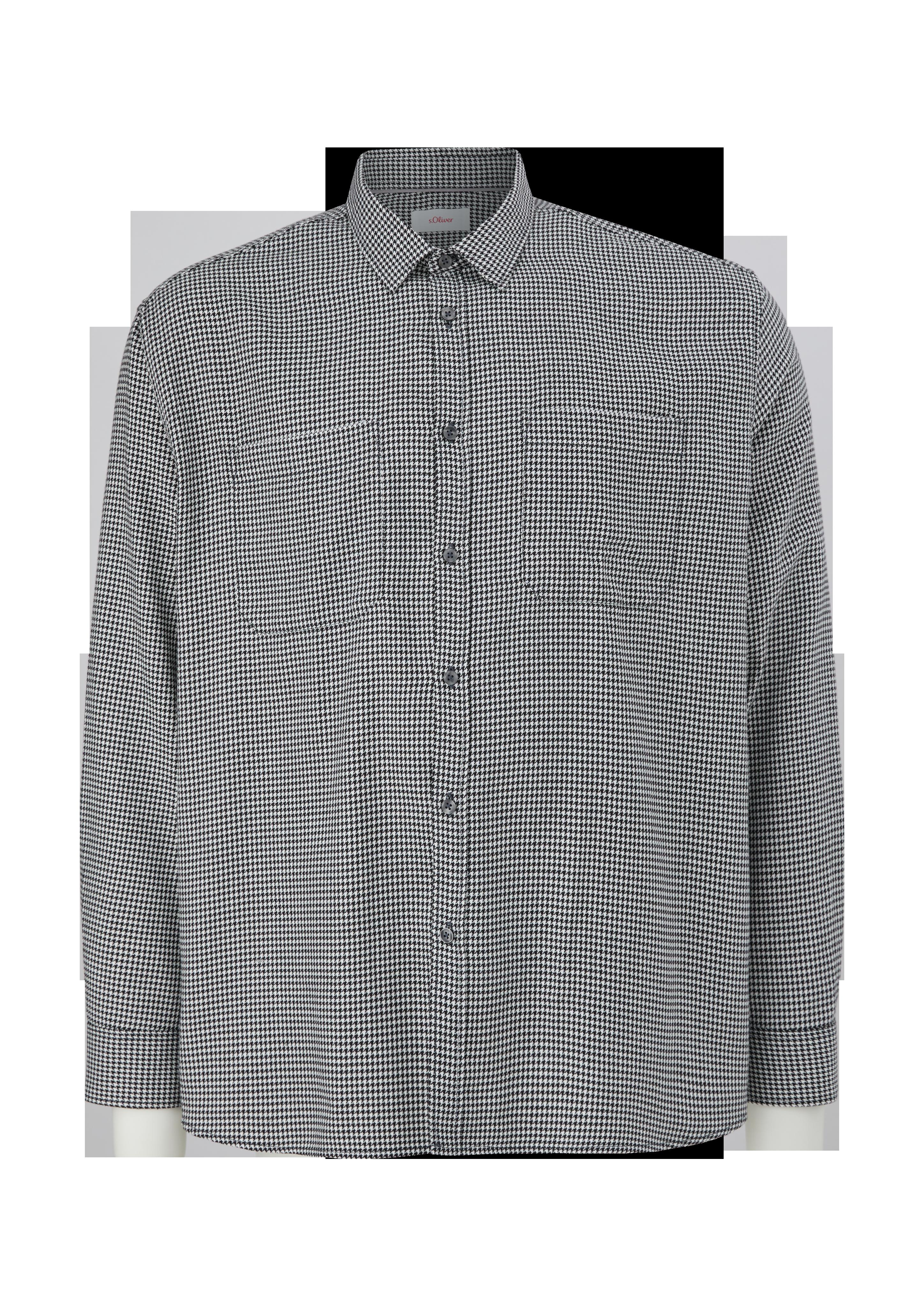 Big Size: Twillhemd mit Hahnentritt-Muster  2128148-01K2
