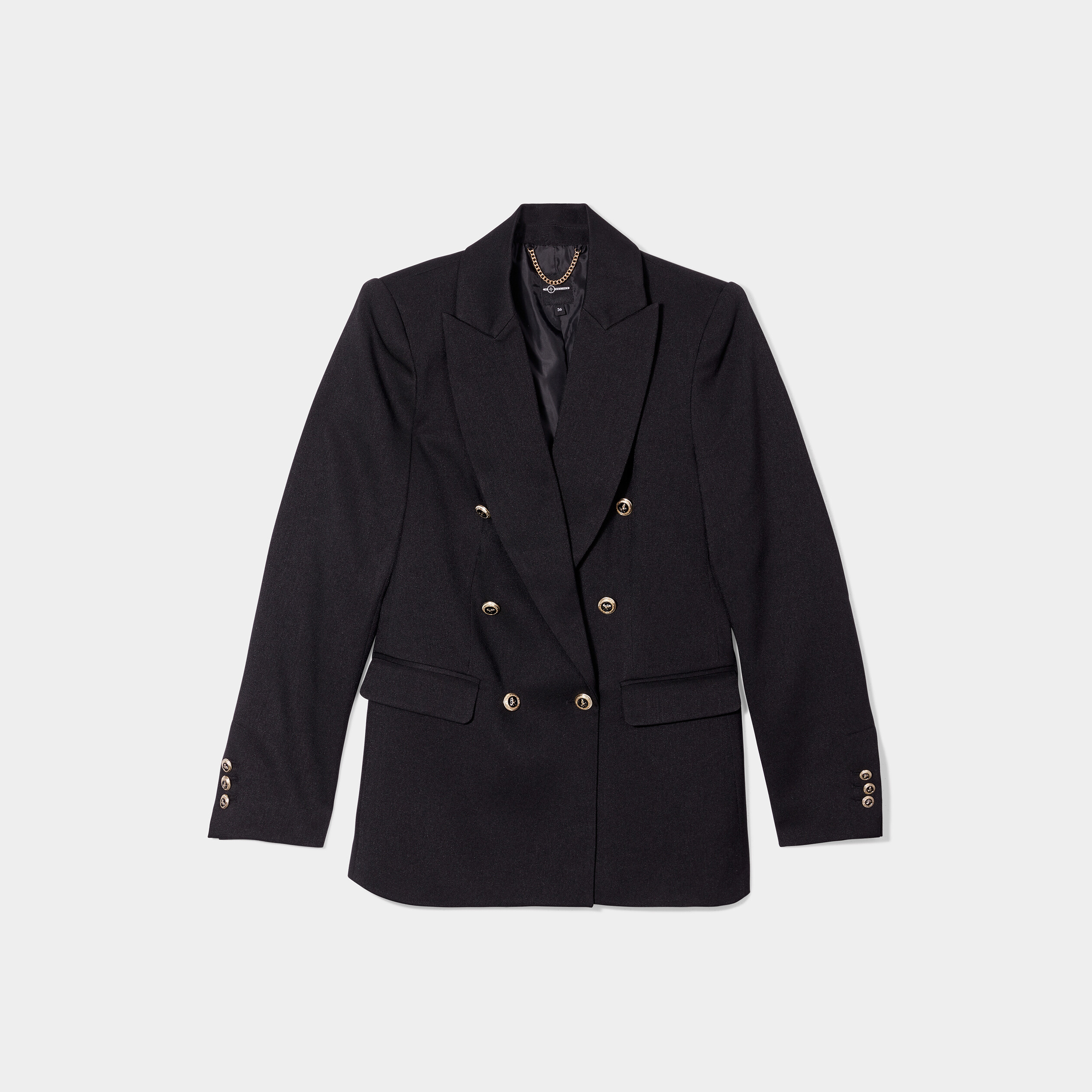 Veste blazer double boutonnage noir femme | La Halle