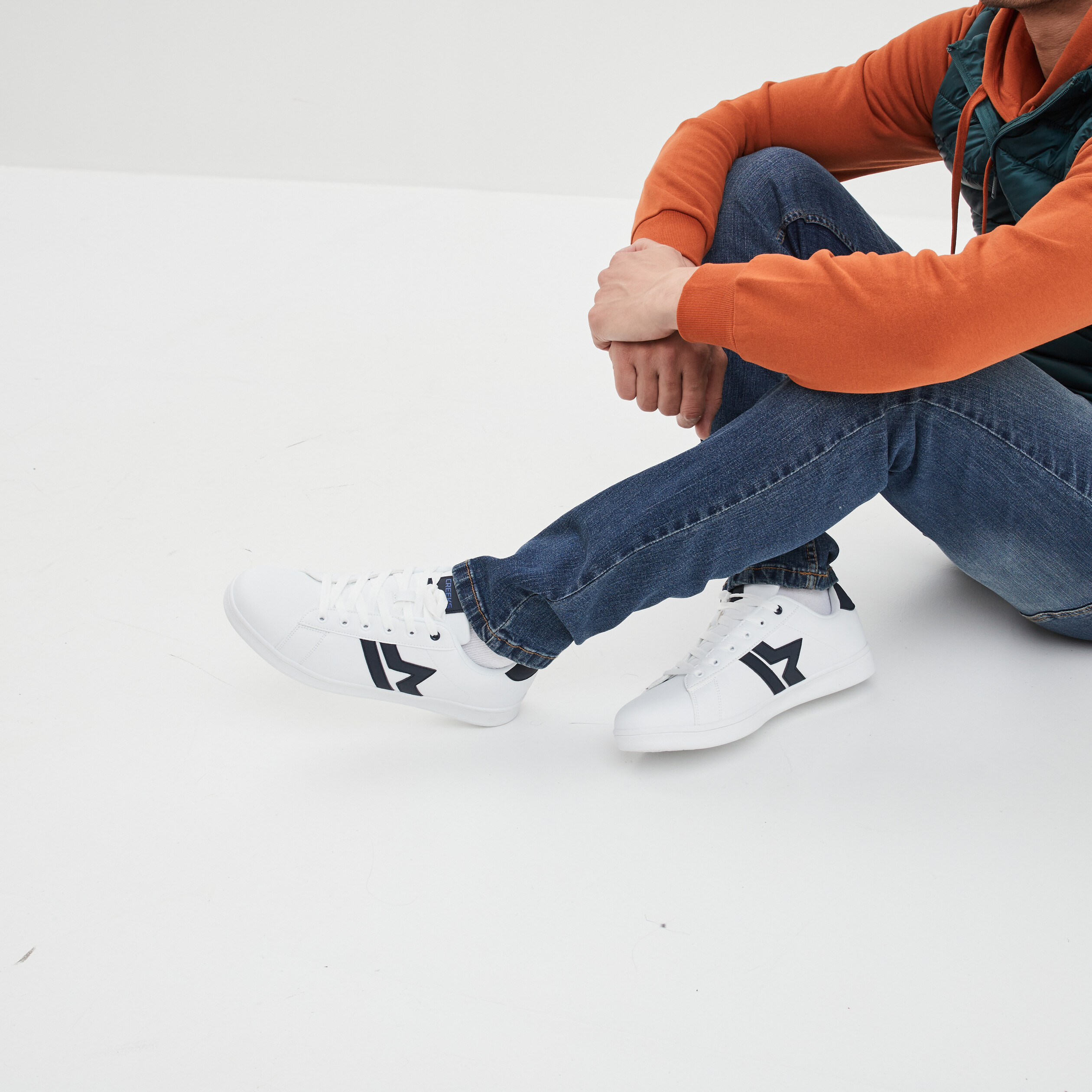 Tennis basses à lacets Creeks Thisto blanc homme | La Halle
