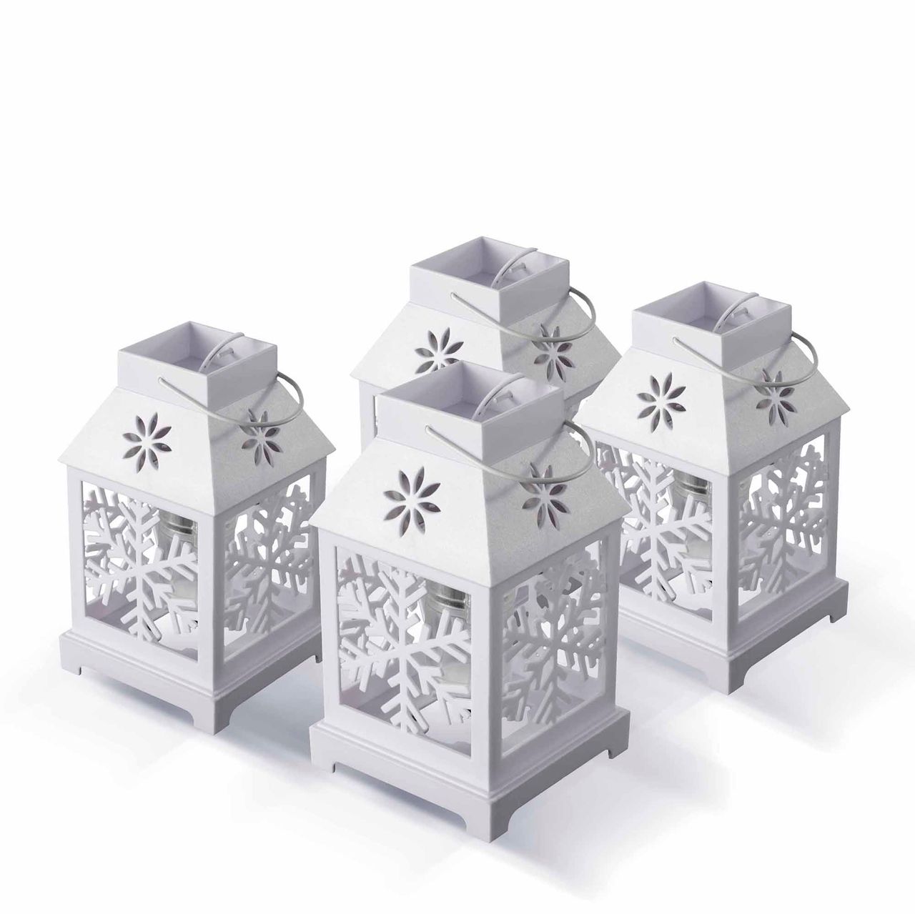 X4-Life X4-LIFE LED Laternen Lichterkette mit Schneeflocken Projektion