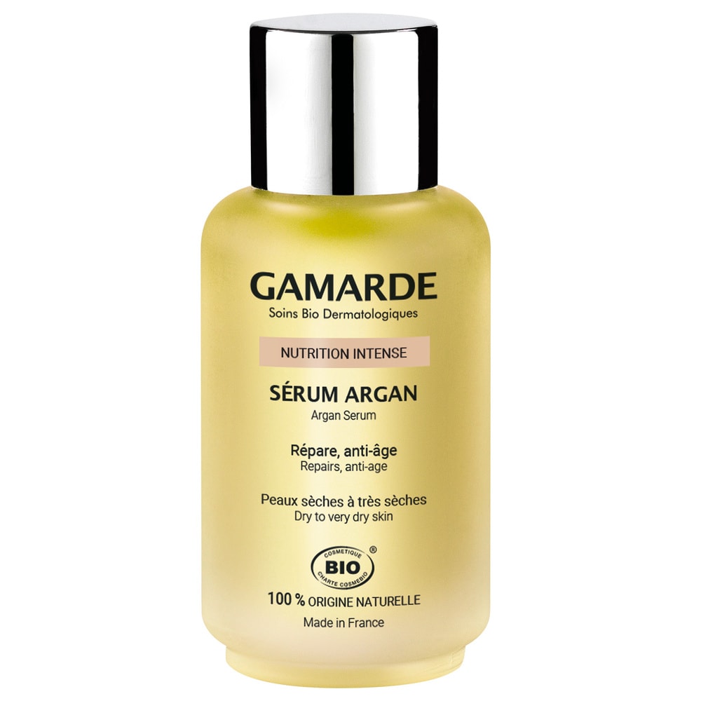 gamarde SERUM ARGAN Flacon pompe 30 ml Sérum huileux nourrissant pour peaux sèches à très sèches