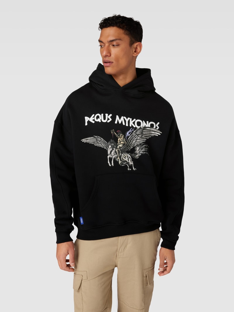 Hoodie mit Motiv-Print Modell 'Perseus' in schwarz