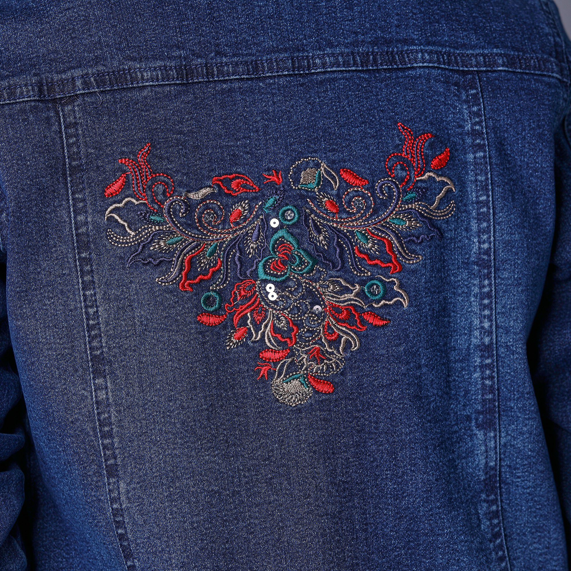 Veste jean brodée dos