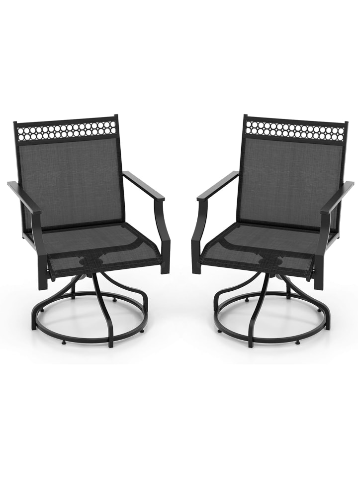 COSTWAY 2er Set Gartenstühle drehbar in Grau günstig kaufen onesize