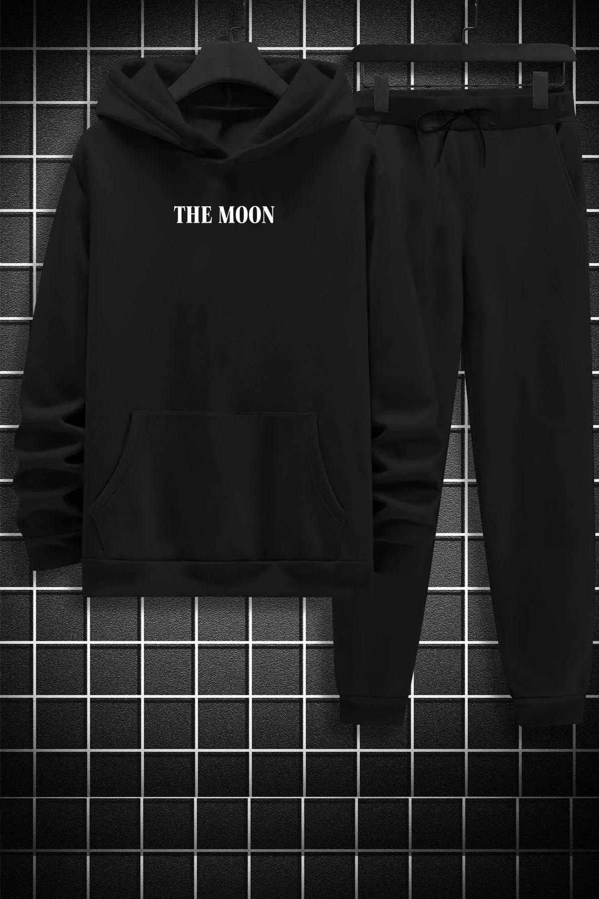 uyguntarz  Unisex-Trainingsanzug-Set mit speziellem Design „The Moon“, bedruckt oben und unten