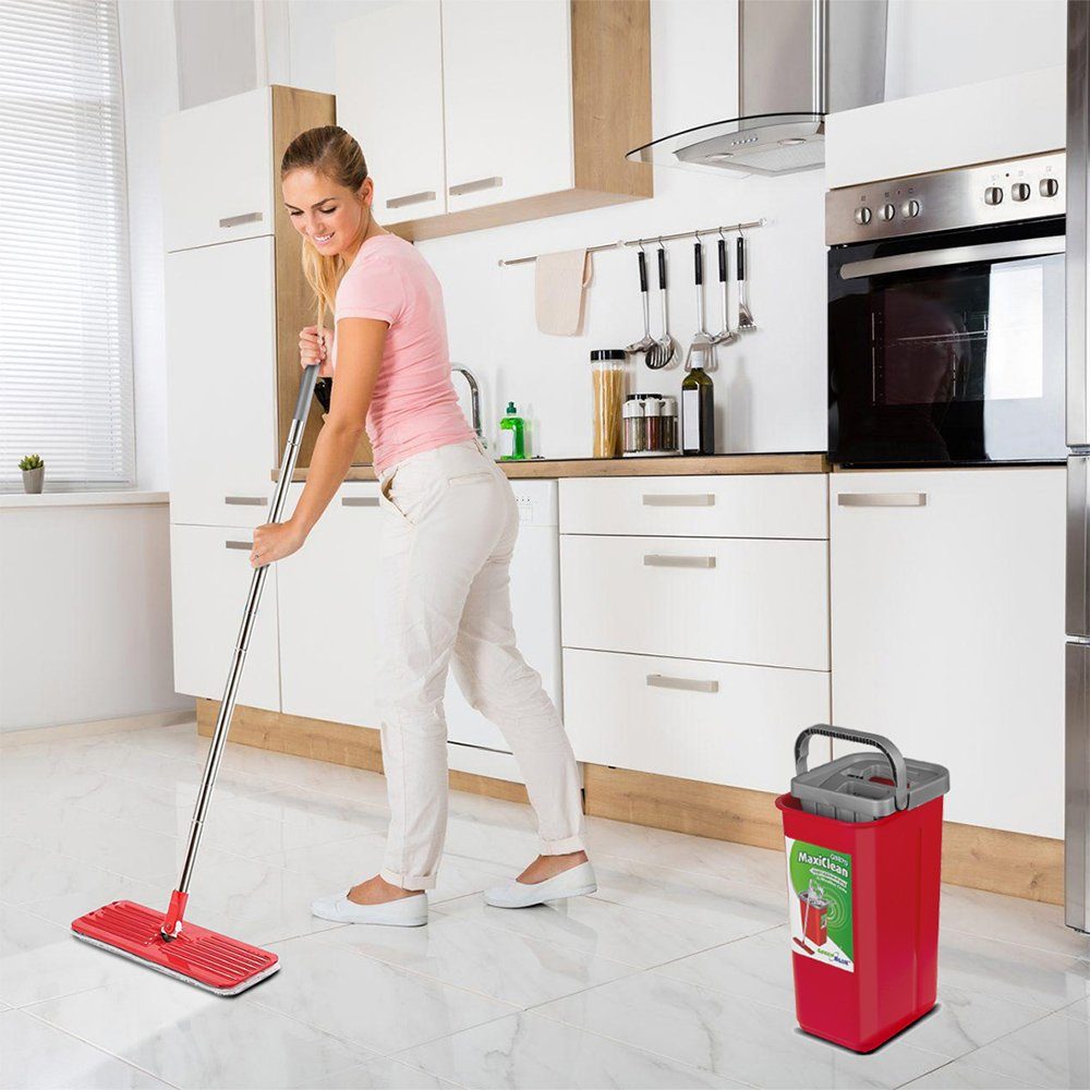 GreenBlue Wischmopp GB870, 5,7L-Eimer mit 2-Kammer-System zur Nass- u. Trockenreinigung
