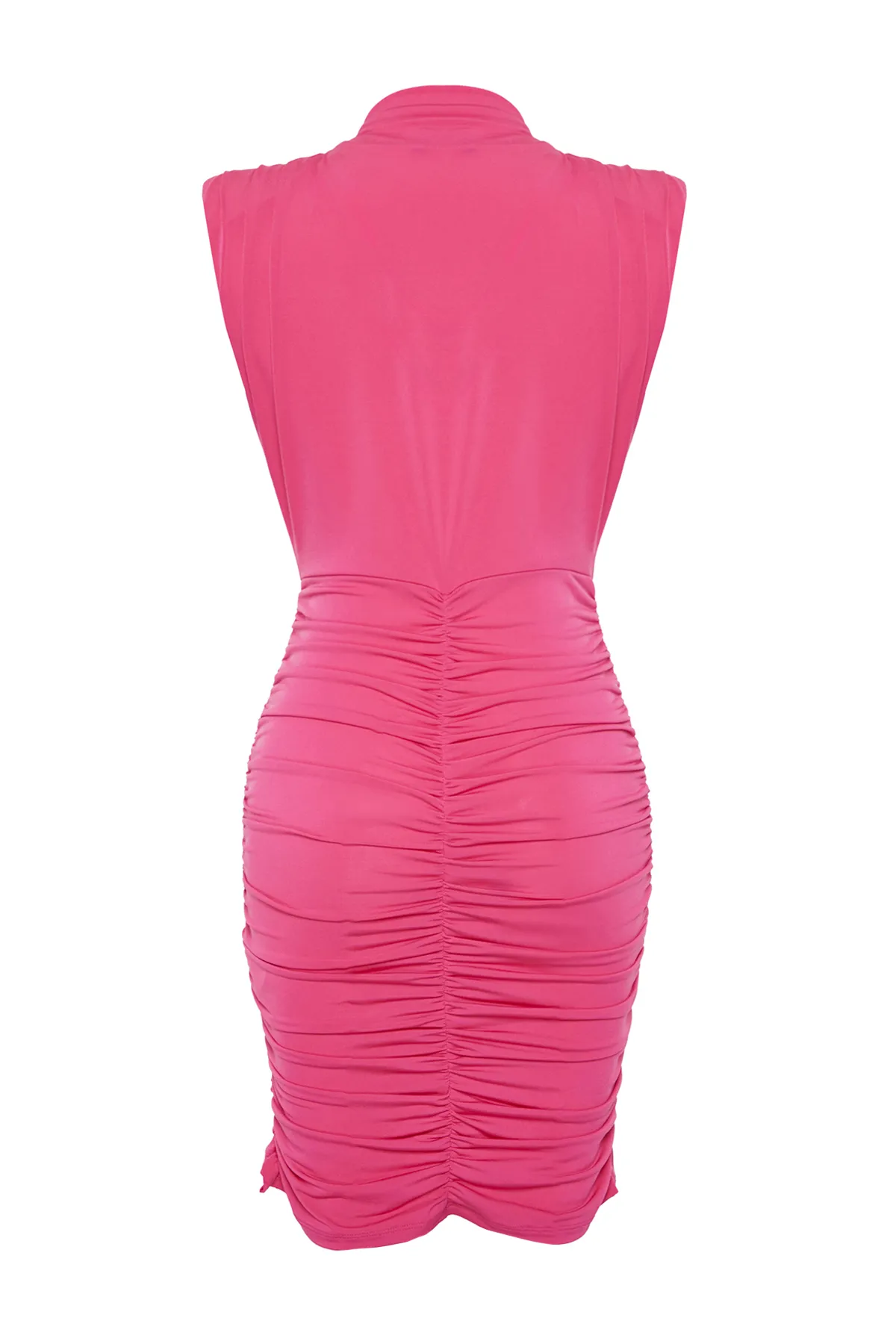Trendyol Collection  Fuchsia gestricktes drapiertes Kleid TPRSS24EL00162
