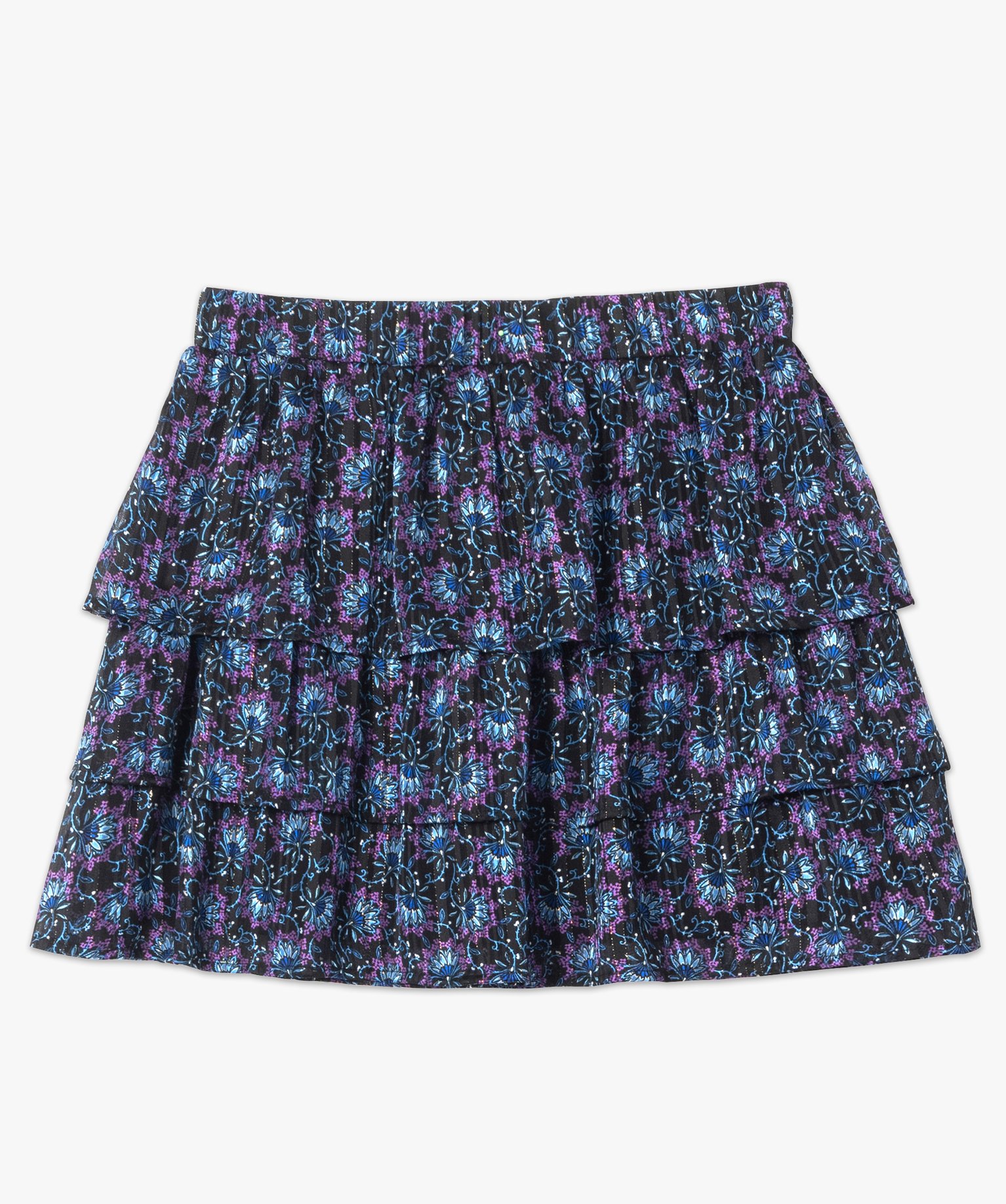 Jupe femme à volants à motif fleuris | GEMO