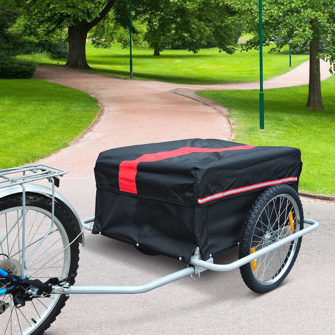 HOMCOM Transportanhänger Lastenanhänger Fahrrad Anhänge Fahrradanhänger