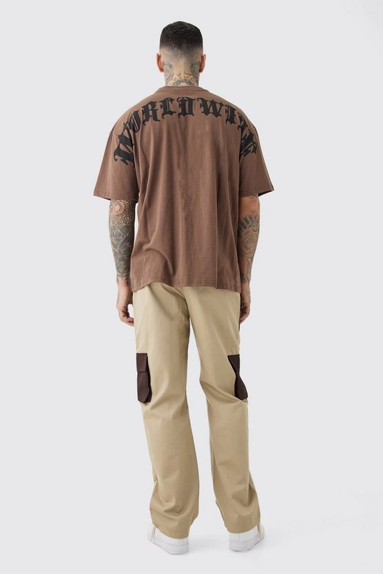 Tall lockere Colorblock Cargo-Hose