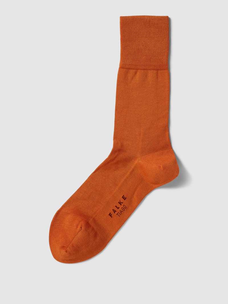 Socken mit Label-Print Modell 'Tiago' in terrakotta