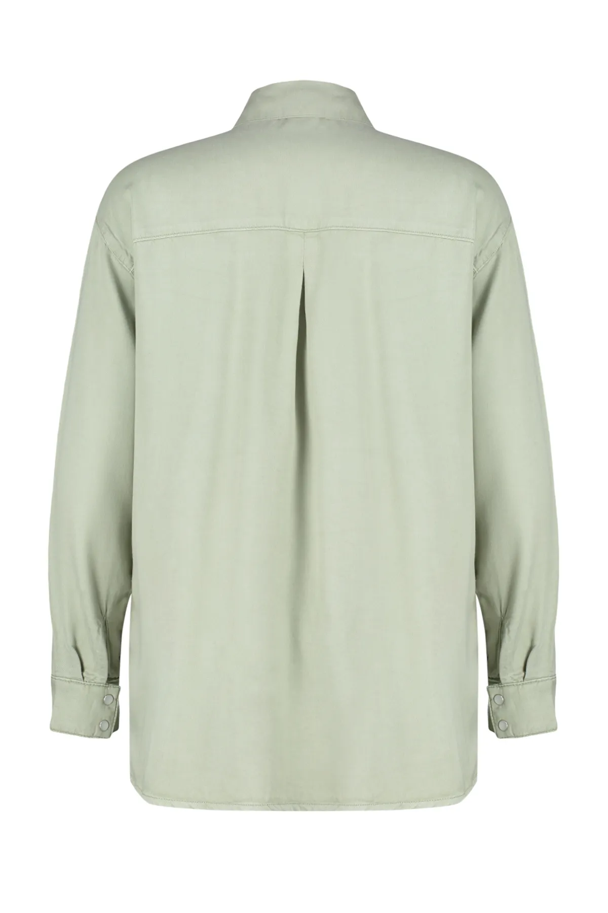 Trendyol Collection  Mintgrünes Oversize-Jeanshemd aus 100 % Tencel™ TWOSS24GO00142