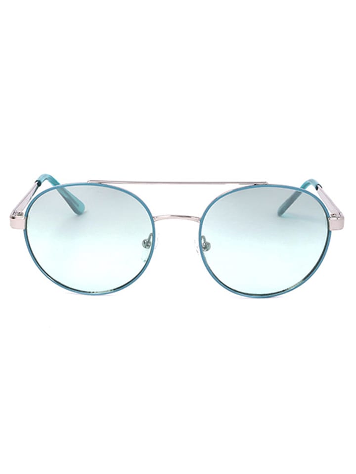 Guess Damen-Sonnenbrille in Silber-Türkis/ Hellblau günstig kaufen 53