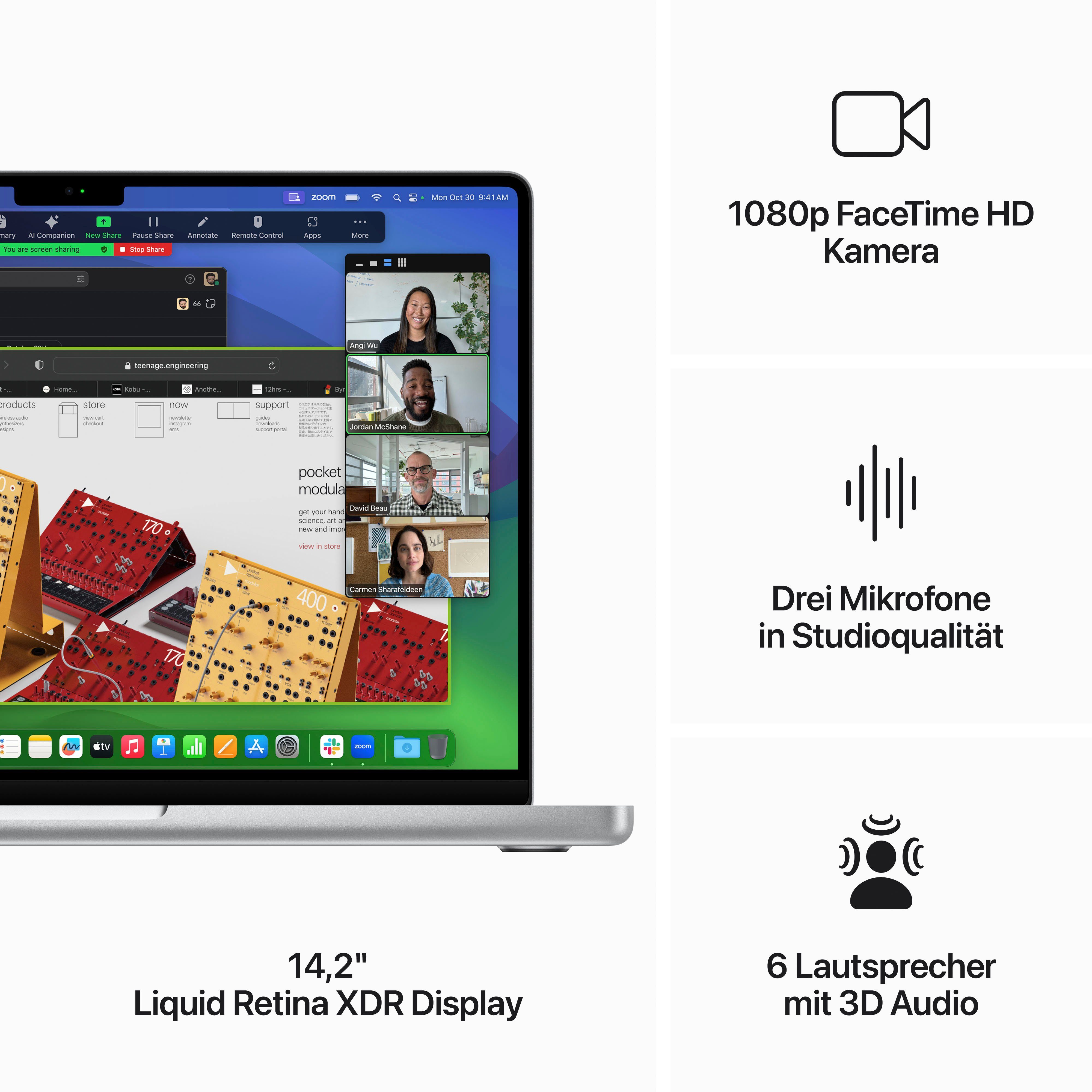 Apple MacBook Pro 14'' Notebook (35,97 cm/14,2 Zoll, Apple M3 Pro, 14-Core GPU, 512 GB SSD)