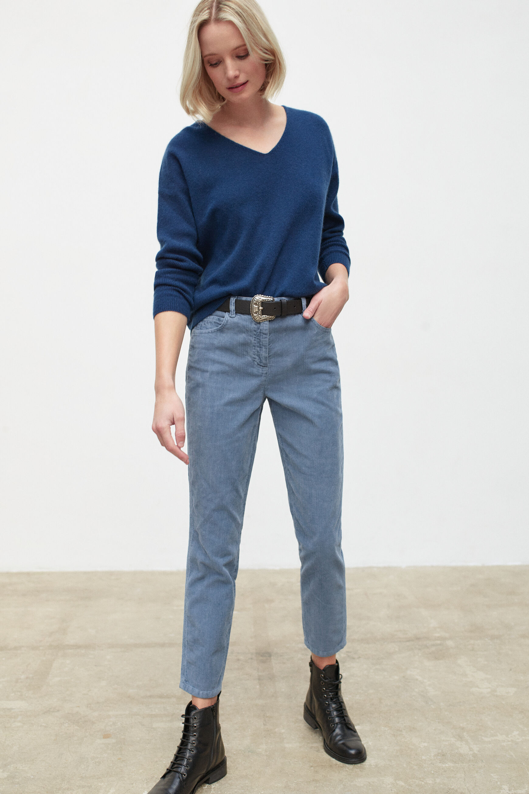 pantalon brindisi bleu violet femme