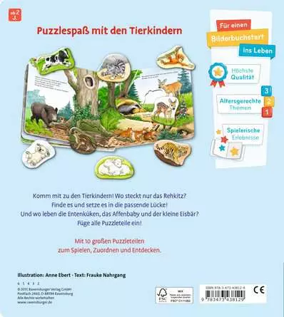 Mein großes Puzzle-Spielbuch: Tierkinder
