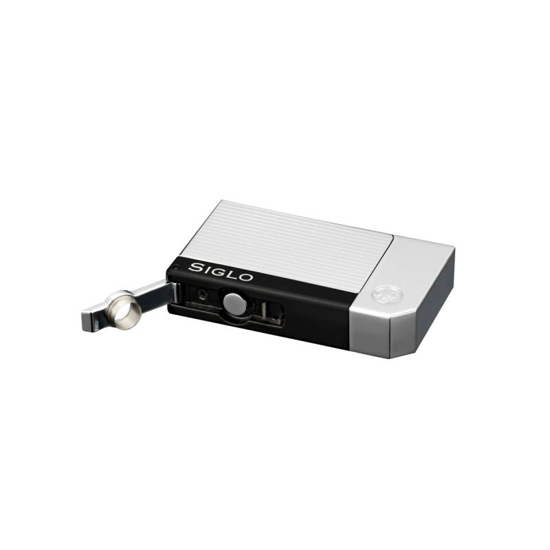 Zigarrenfeuerzeug der Marke Siglo, Chrome Lighter High Altitude  Electro Stripes