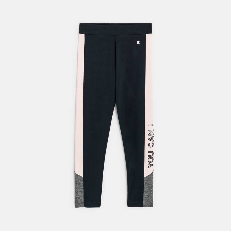 Legging de sport à message gris fille