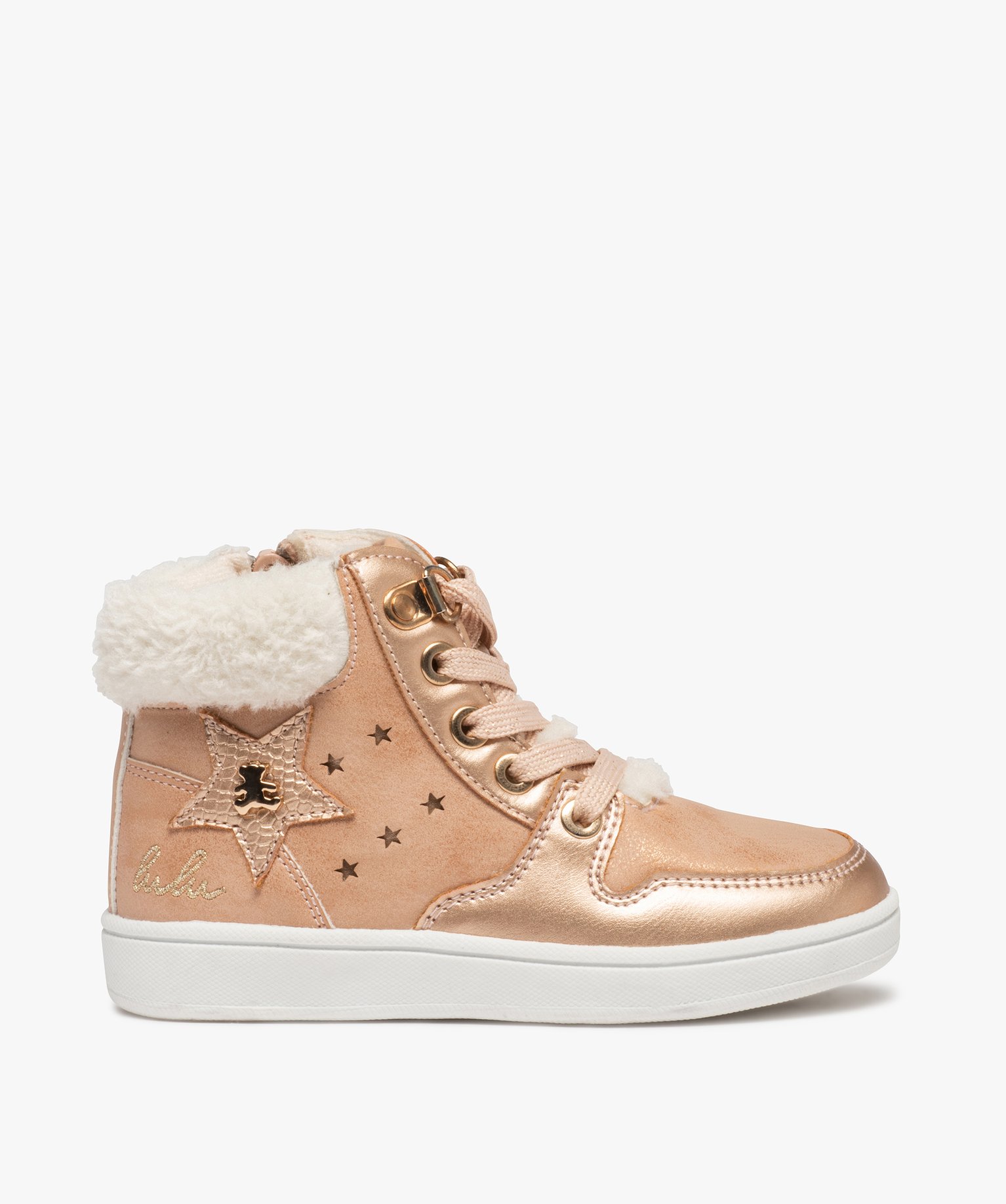 Baskets fille semi-montantes à col fourré – LuluCastagnette rose | GEMO
