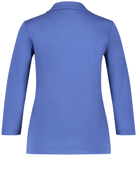 3/4 Arm Poloshirt aus Baumwolle