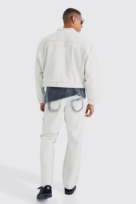 Kastige Moto-Jeansjacke