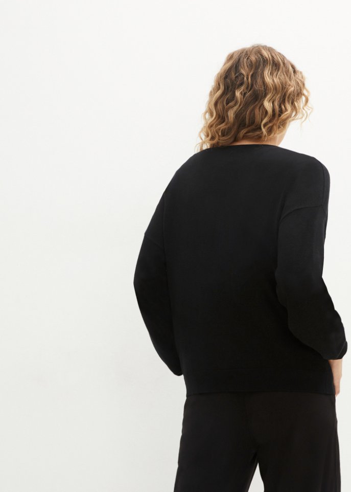 Oversize-Pullover mit tiefem V-Ausschnitt