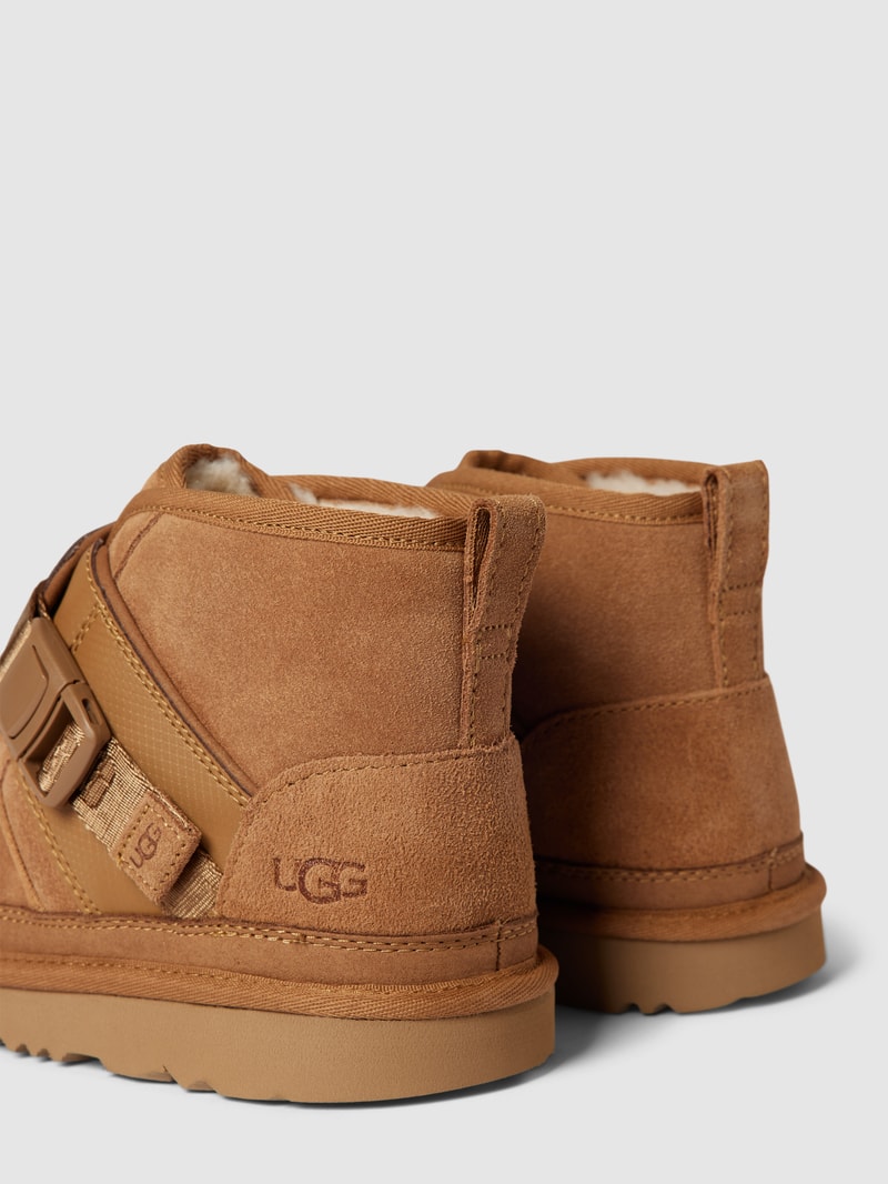 Schnürboots mit Label-Details Modell 'NEUMEL' in camel
