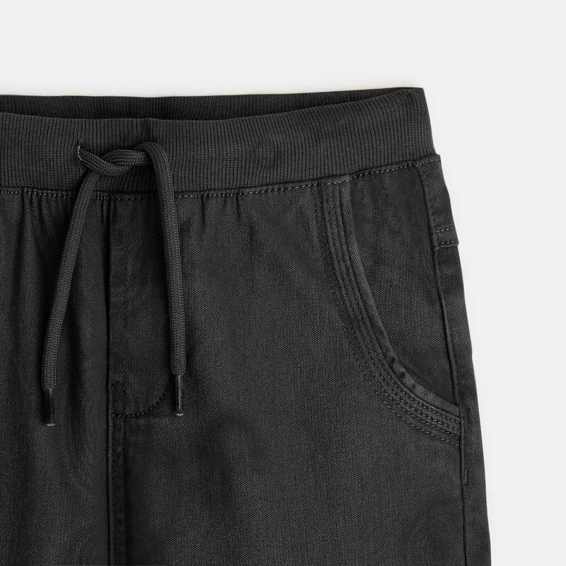 Jogpant uni en toile stretch gris garçon