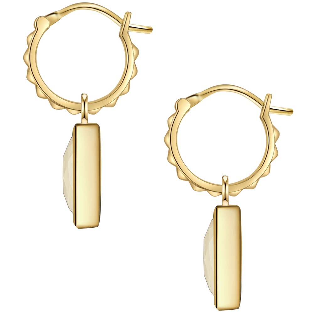 Glanzstücke München Boucles d'oreille en argent Argent sterling Quartz rose en Or jaune Boucles d'oreilles