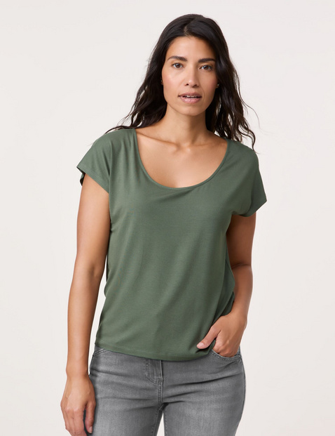 Figurumspielendes T-Shirt mit rundem Ausschnitt