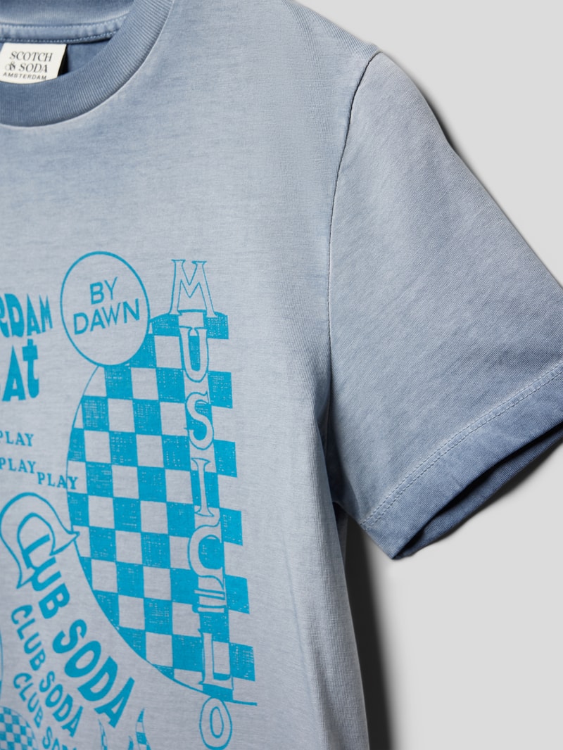 T-Shirt mit Rundhalsausschnitt in blau