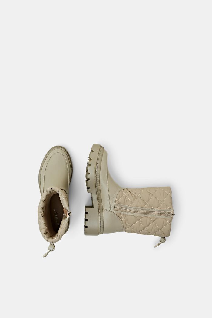Wattierte Boots in Lederoptik