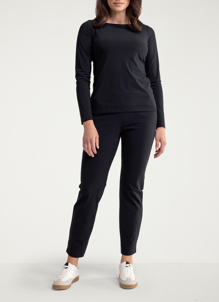 Studio Anneloes Anne mid-waist tapered fit cropped trousers with side pockets