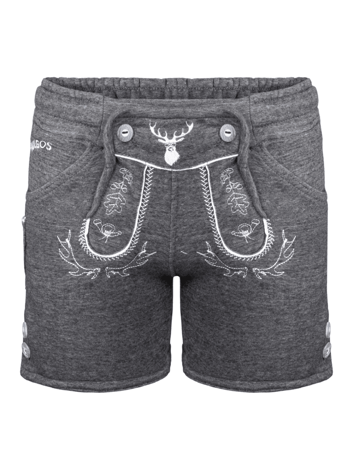 PAULGOS Kinder Jogginghose Design Trachten Lederhose Bermuda Shorts Kurz JOK-KK2 in Dunkelgrau günstig kaufen