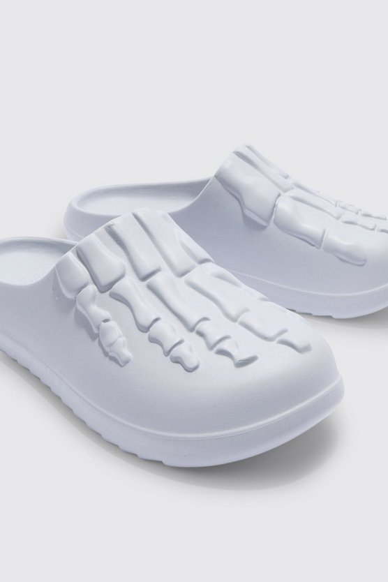 Perforierte Mules mit Skelett-Print