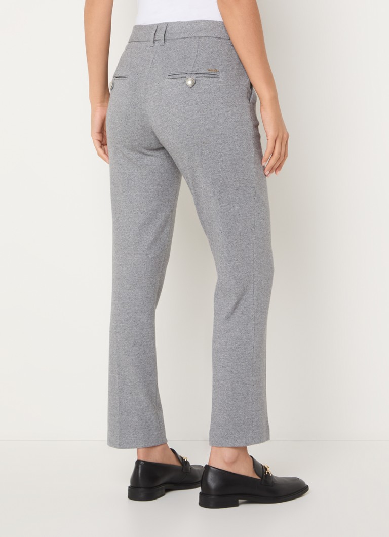 Rosner May mid-waist slim-fit cropped trousers with melange pattern