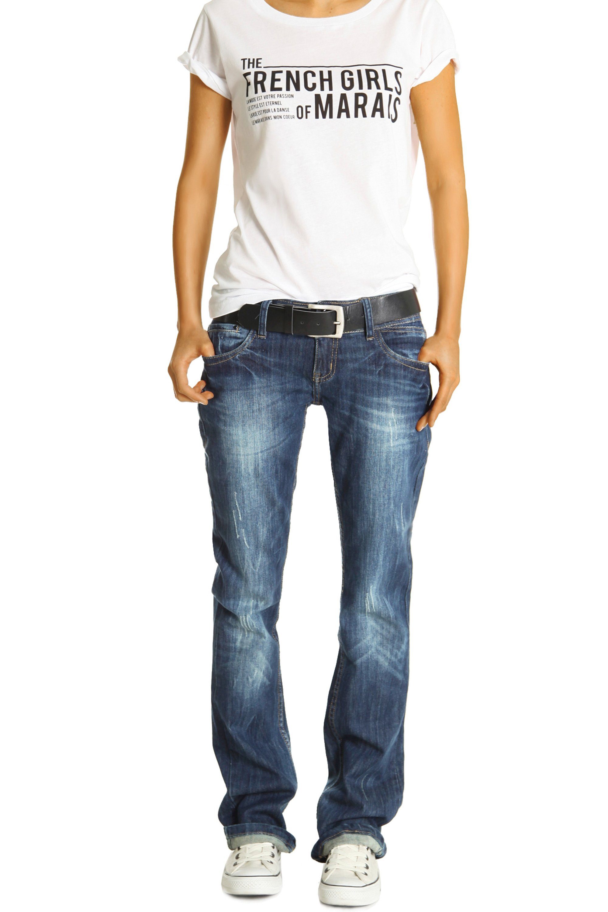 be styled Boyfriend-Jeans be styled Hüftjeans Boyfriend Baggy Relaxed Fit Damen Jeans - j137p 5-Pocket Stil