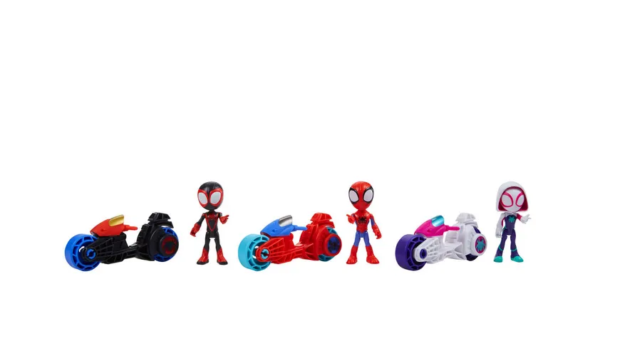 Hasbro - Marvel Spidey and His Amazing Friends Figuren mit Motorrädern, 1 Stück, sortiert