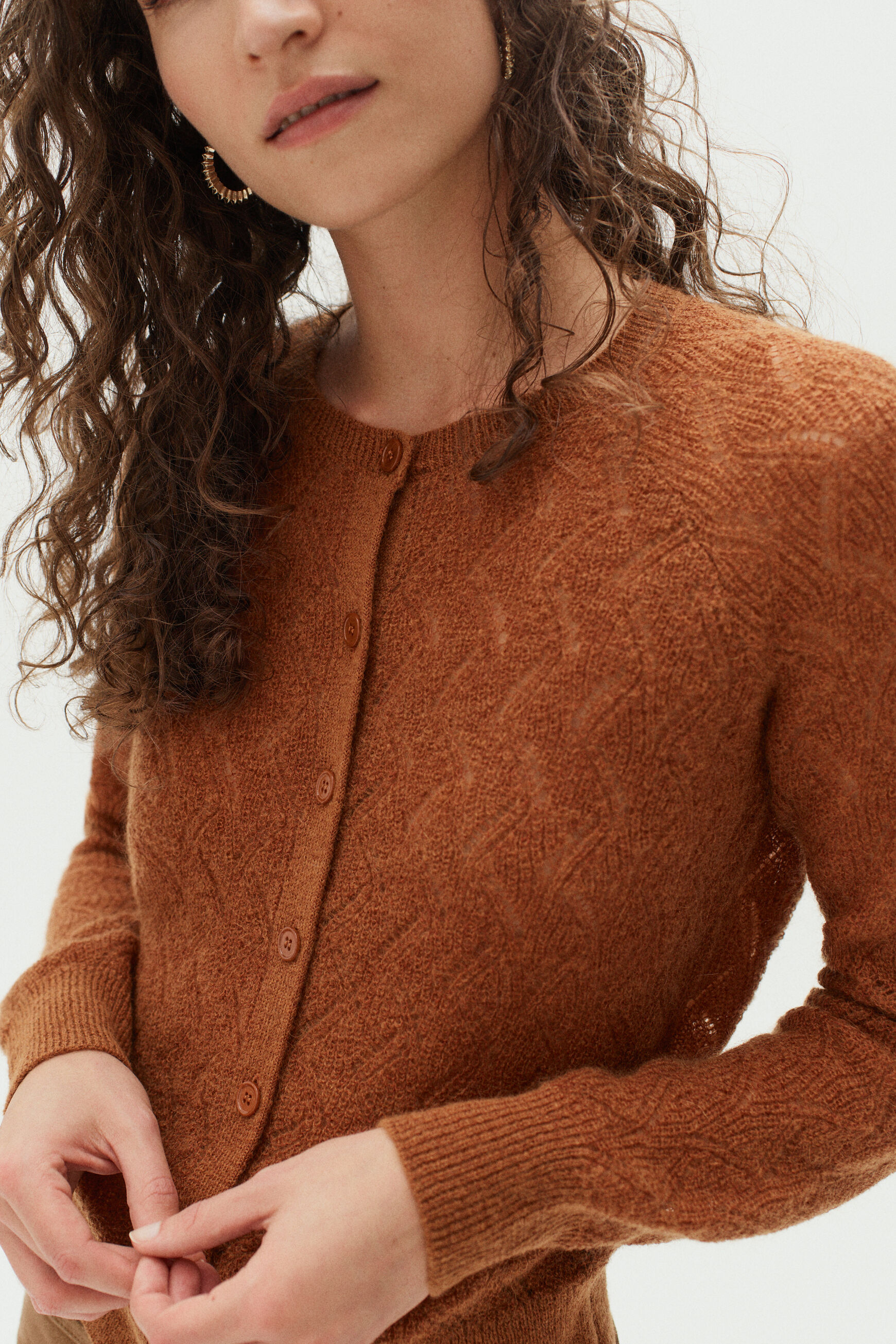 gilet micha marron cognac femme