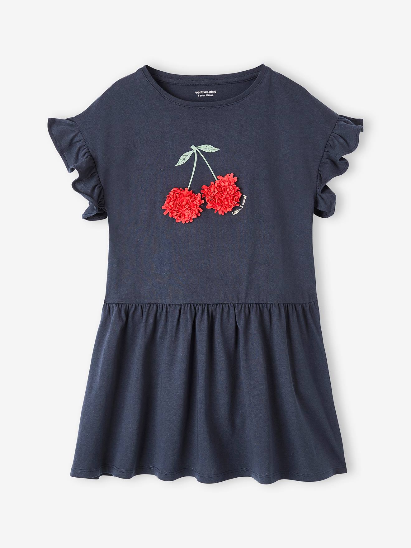 Vertbaudet Mädchen Sommerkleid mit 3D-Motiv - marine