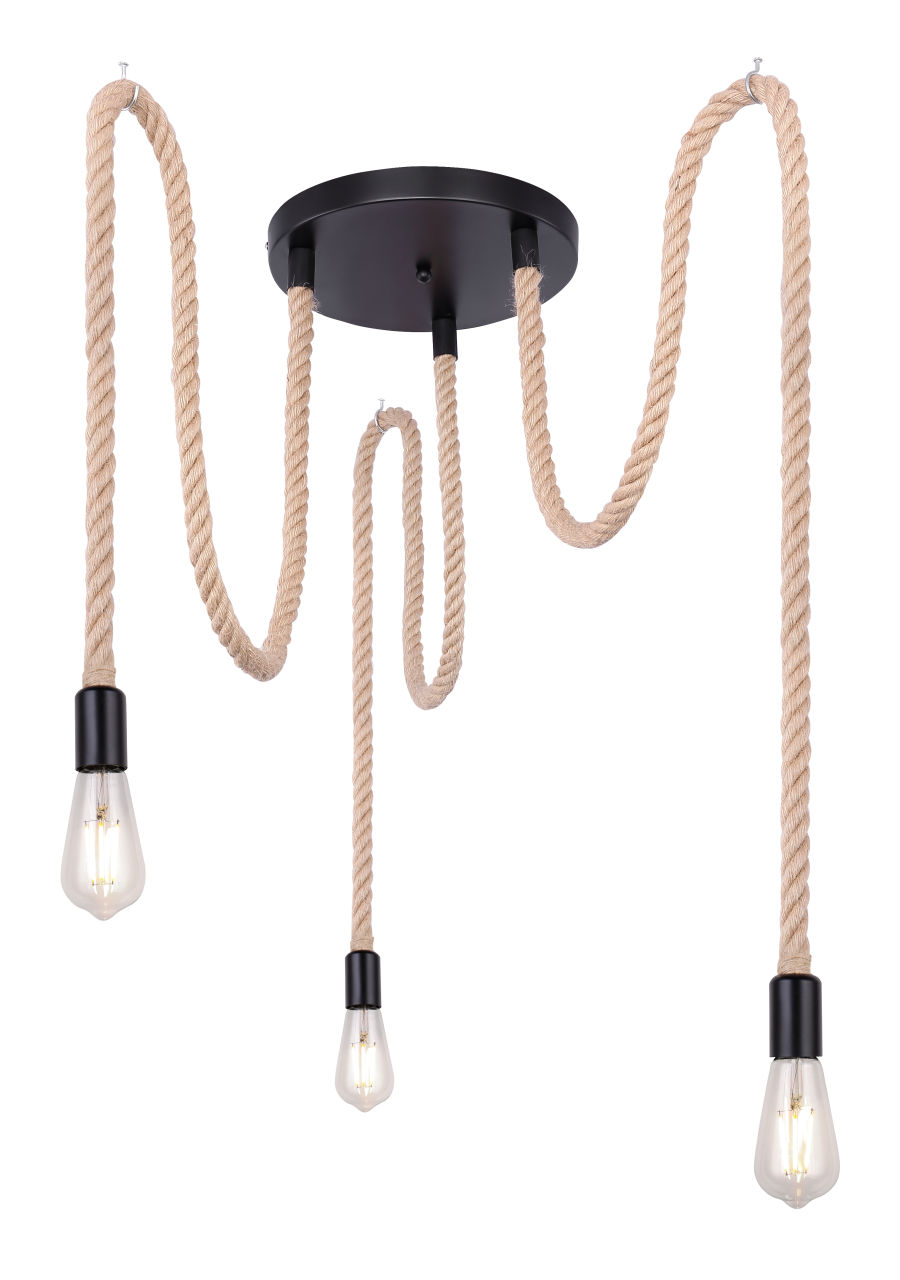 Globo Lighting - ULLEU - Hängeleuchte Metall schwarz, 3x E27