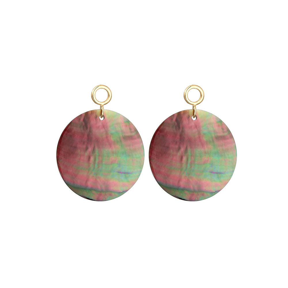 Elli Elli Boucles d'Oreilles Femme Pendentif Jouant avec un Disque de Nacre en Argent  Boucles d'oreilles