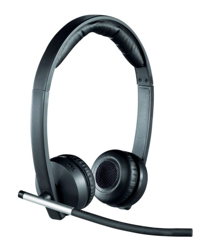 Logitech Kabelloses Headset H820E Dual Kopfbügel mit Mikrofon, USB Cable And Charger DECT Connectable Schwarz