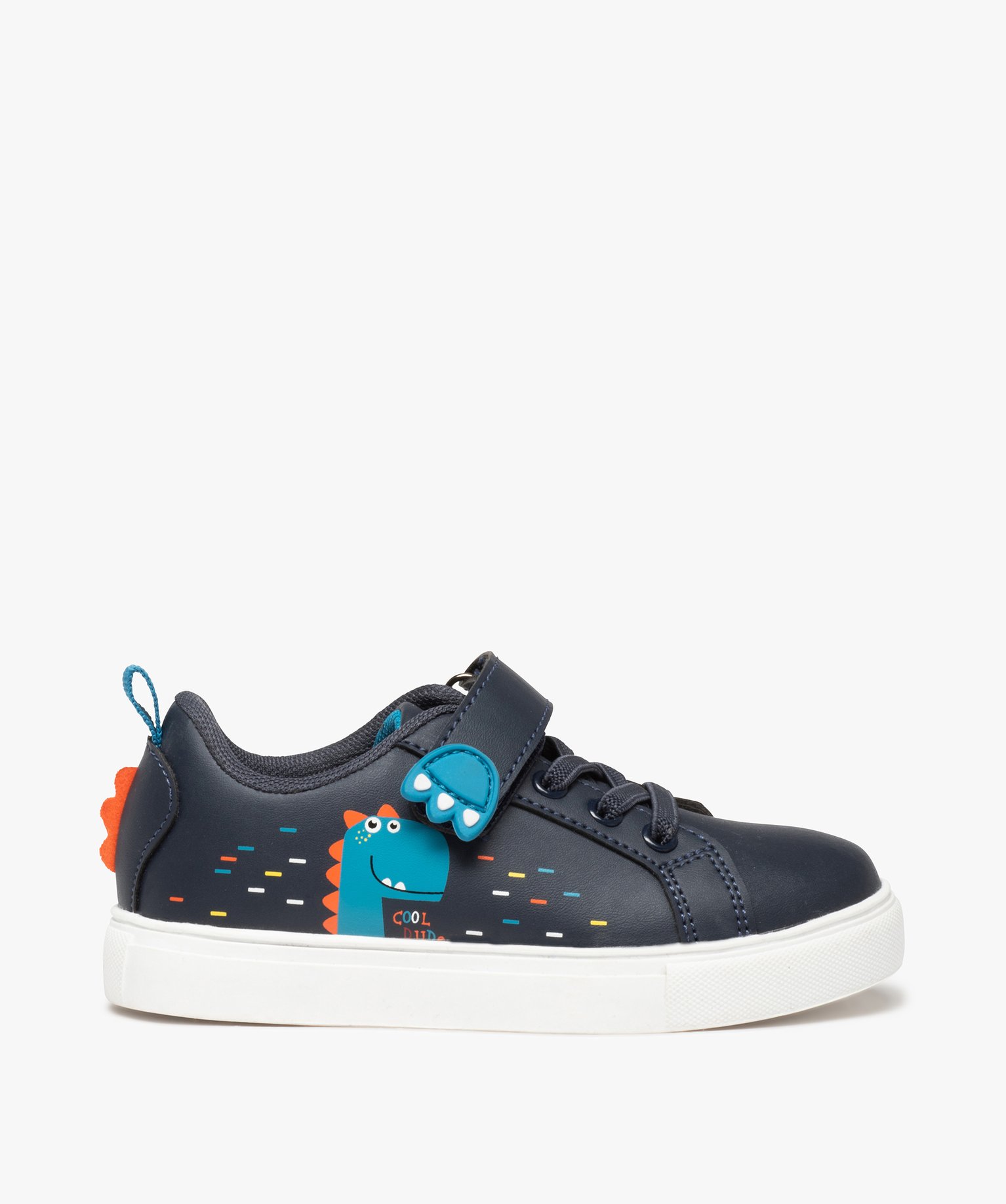 Baskets Garçon unies détail dinosaure du 24 au 30 marine | GEMO