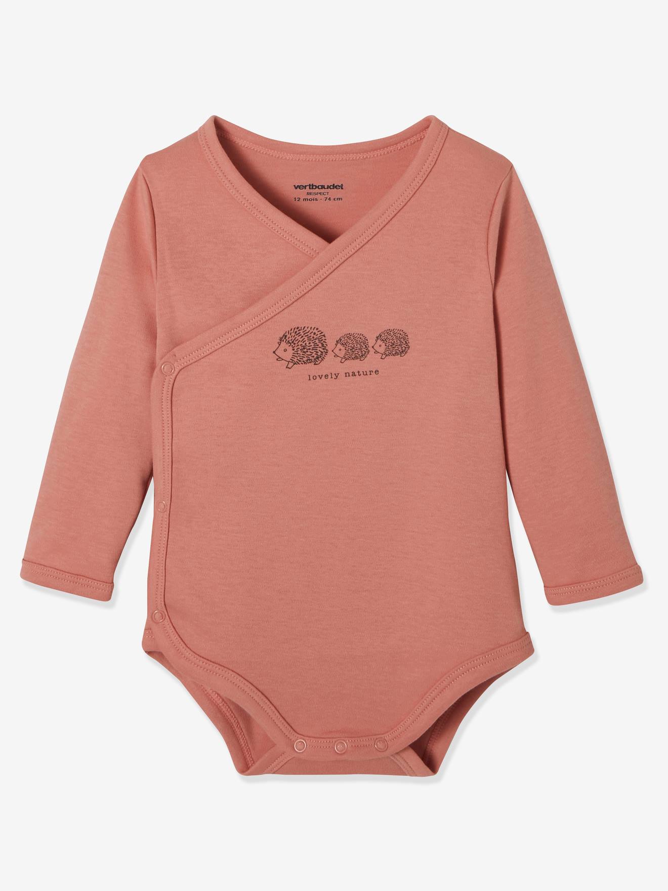 Lot de 3 bodies manches longues en coton bio ouverture naissance ivoire